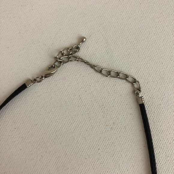 Crystal Horseshoe Leather Necklace - Picture 3 of 4